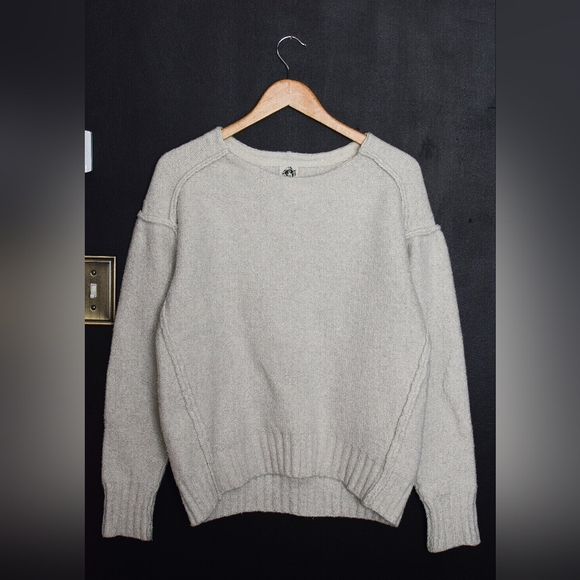 Free People Eastwood Knit Pullover Sweater Oversized Chunky Ivory Size S Boho - Picture 4 of 12